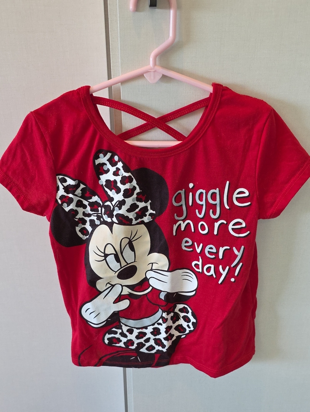 Disney Red Minnie Mouse 'Giggle More Every Day' Graphic Tee